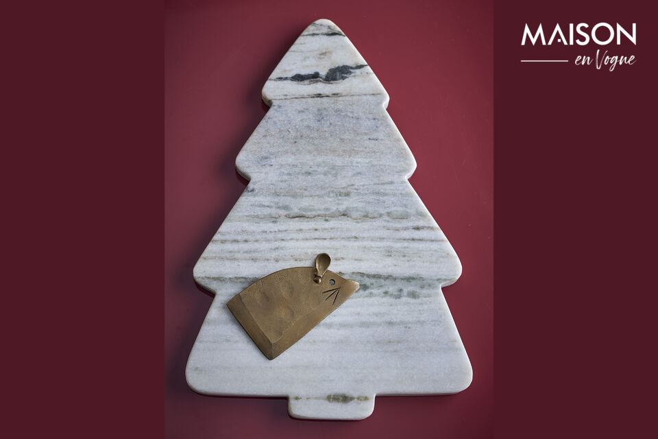 Its tree-shaped design adds a sculptural element suited to seasonal displays