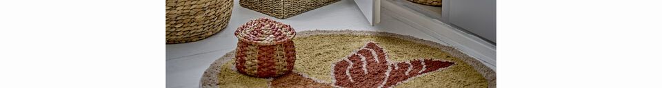 Benadrukte materialen Dolma beige waterhyacintenmand met deksel