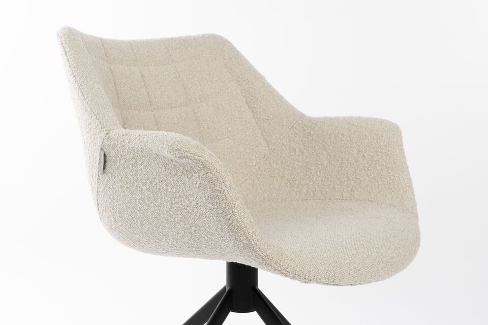 Draaibare fauteuil van beige stof Doulton - 9