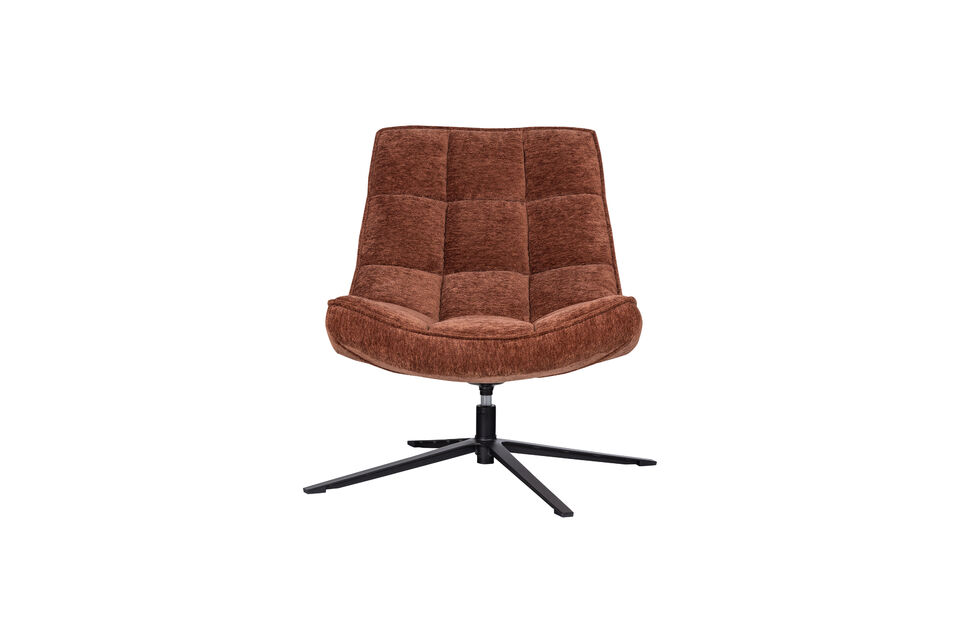 Deze draaifauteuil kenmerkt zich door zachte rondingen en een uitnodigende vorm die je direct doet