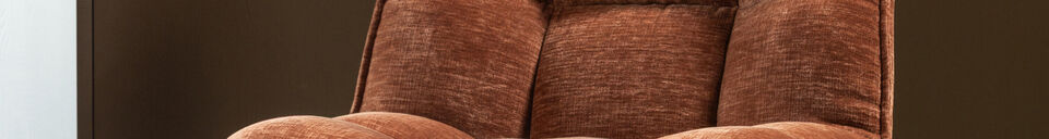 Benadrukte materialen Draaifauteuil chenille structuur roestbruin Jouke