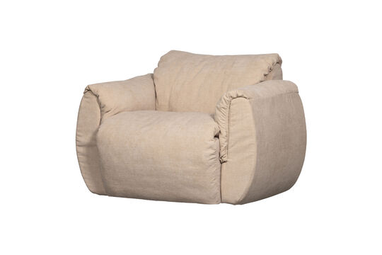 Draaifauteuil geweven chenille zand Baggy Productfoto