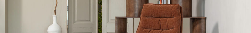 Benadrukte materialen Draaifauteuil met hocker Bruin Kube