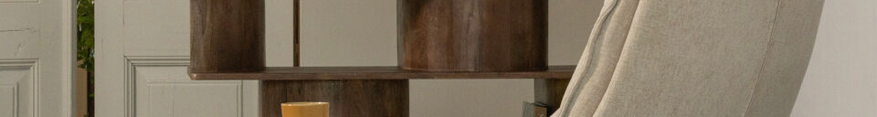 Benadrukte materialen Draaifauteuil met hocker stof Naturel Kube