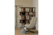Miniatuur Draaifauteuil met hocker stof Naturel Kube 3