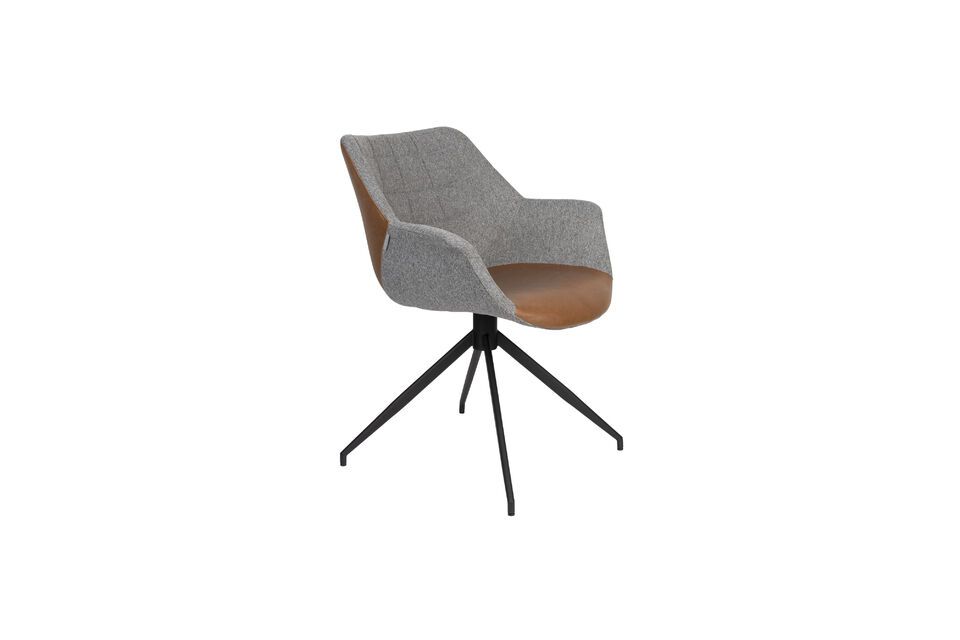 Drehbarer Sessel aus braunem Stoff Doulton Zuiver