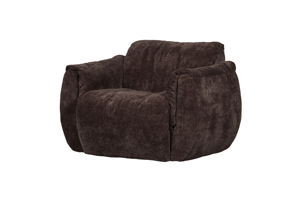 Drehsessel 3D-Chenille Dunkelbraun BAGGY Woood