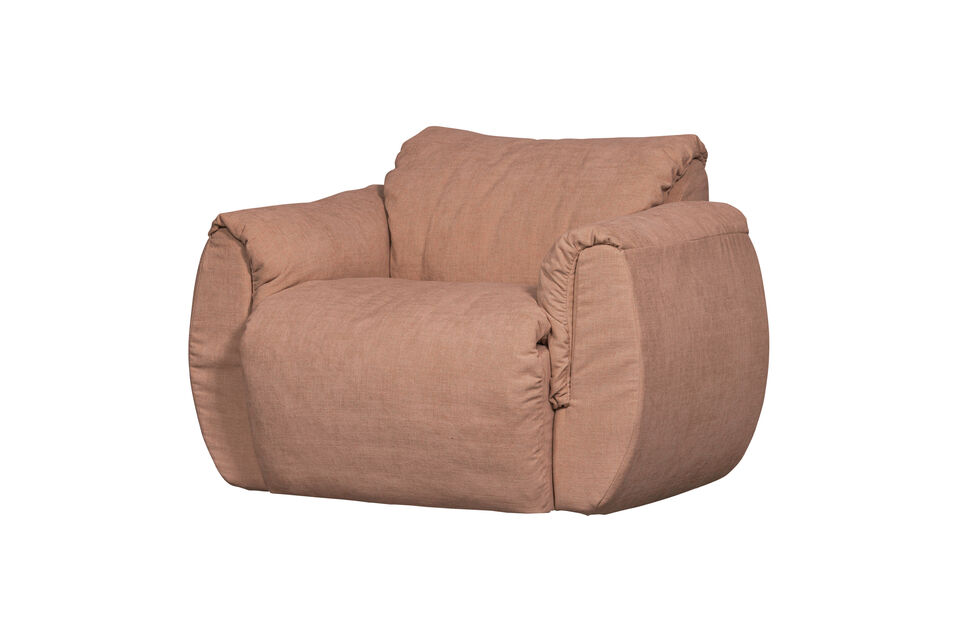 Drehsessel gewebte Chenille altrosa Baggy Woood