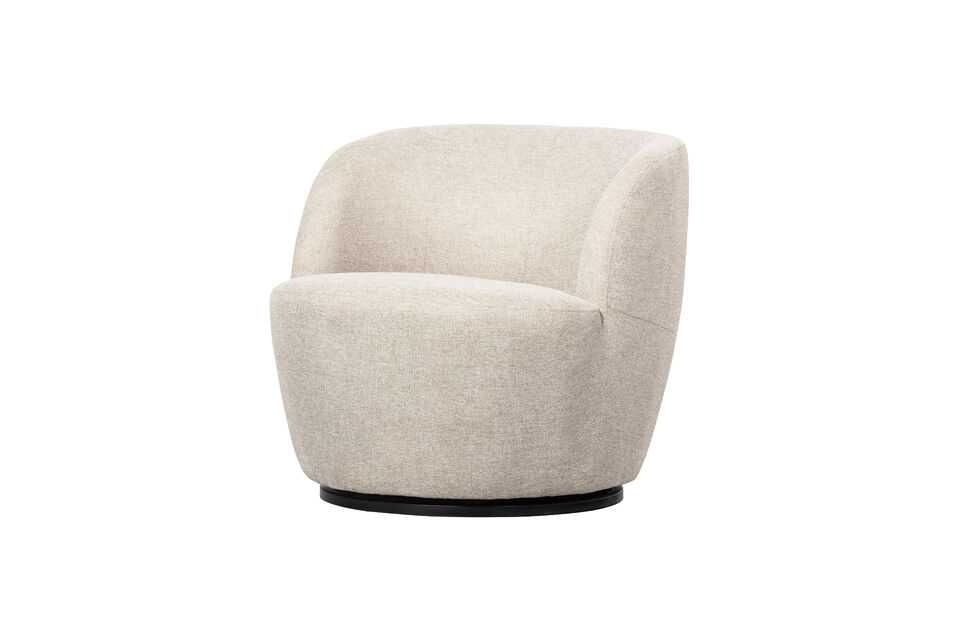 Drehsessel Webstoff Off White SERRA Woood