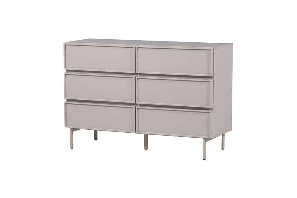 Dresser 6 Drawers Melamine/MDF Sand TOURS Woood