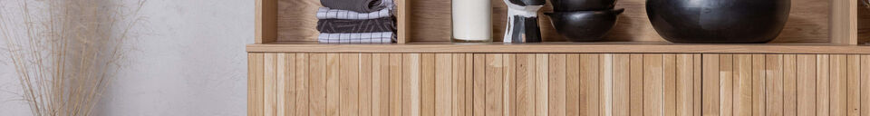 Benadrukte materialen Dressoir 200 cm Eiken Natuur New Gravure