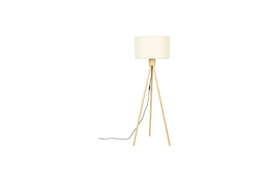 Driepoot vloerlamp van wit bamboe Fan Productfoto