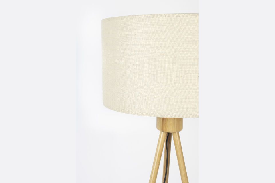 Driepoot vloerlamp van wit bamboe Fan - 10