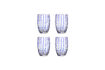 Miniatuur Drinkglas set van 4 blauw glas Brinley 1