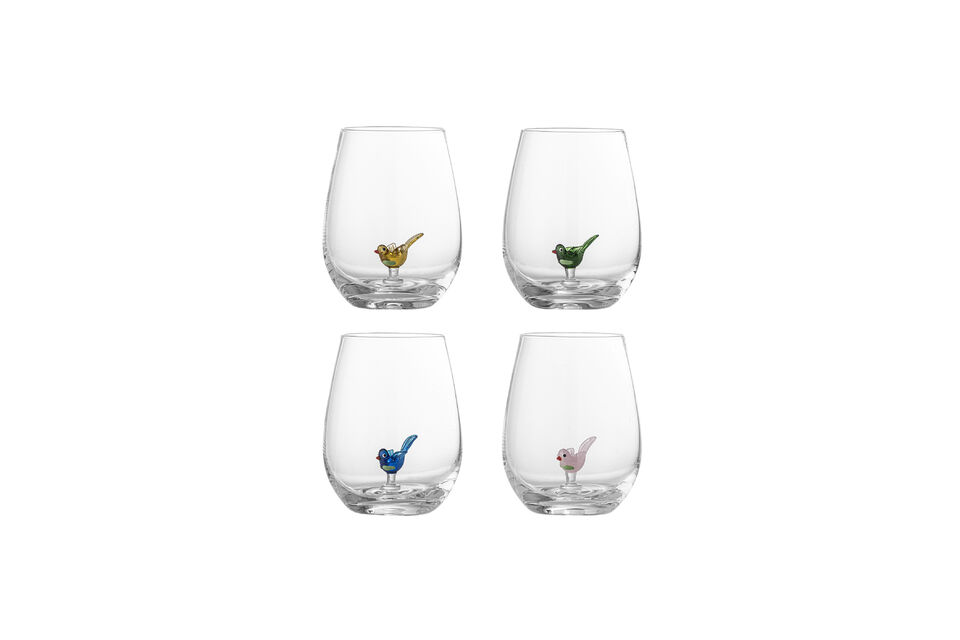 Drinking glasses set of 4 multicolor glass Misa Bloomingville