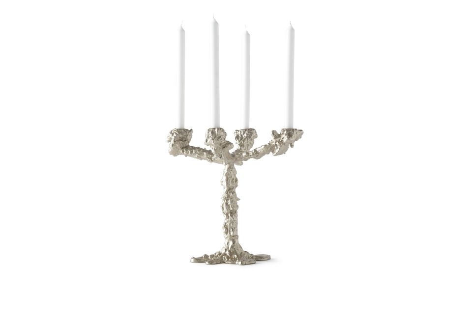 Drip silver-plated recycled aluminum candleholder Pols Potten