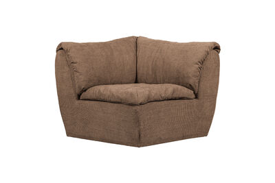 Eckelement 96x96 cm Chenille-Gewebe Braun Baggy