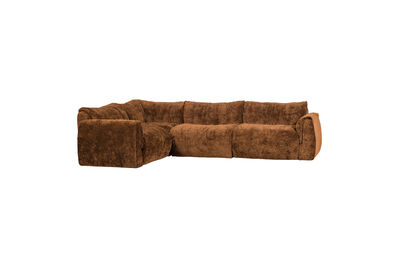 Ecksofa Links 3D-Chenille Mittelbraun BAGGY