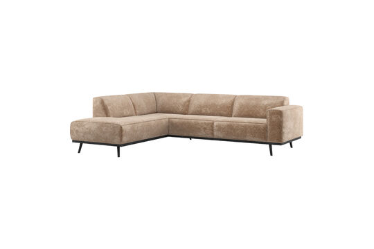 Ecksofa links Chenille-Samt Taupe Statement ohne jede Grenze