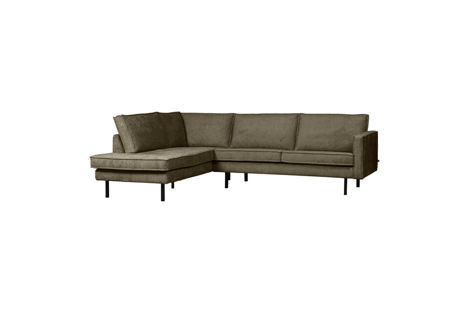 Ecksofa links Struktur-Samt Bonsai RODEO Woood