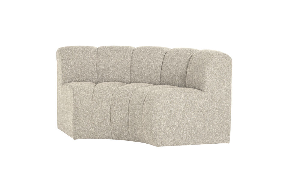 Eetbank halfronde rugleuning bouclé beige Mojo Woood