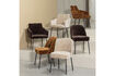 Miniatuur Eetkamerstoel met armleuning 3D chenille donkerbruin MOUNT 3