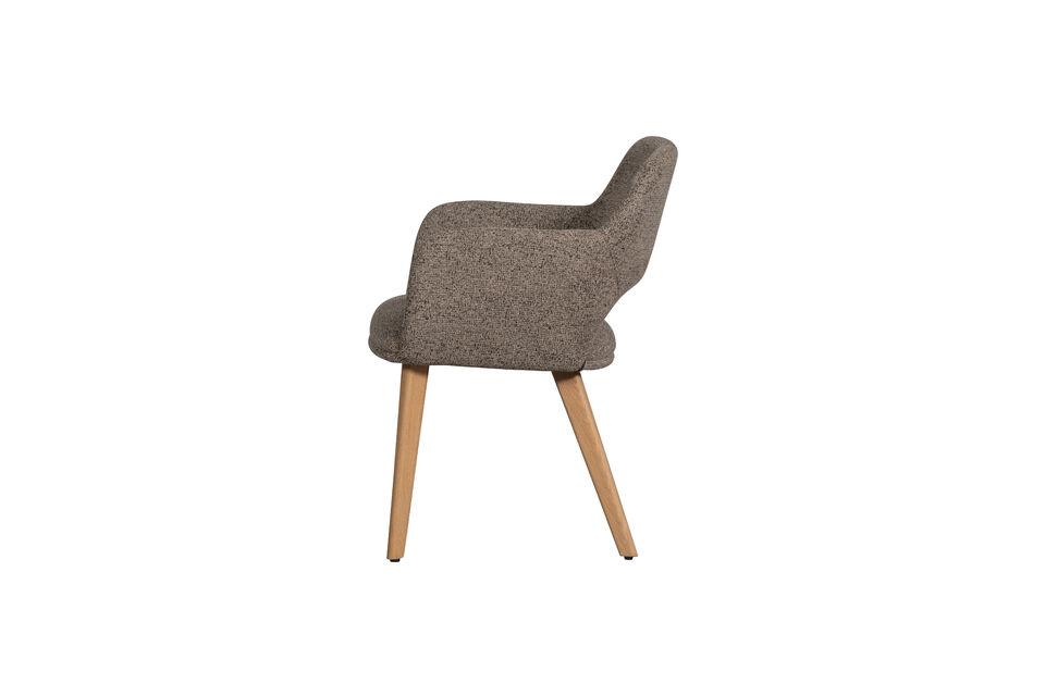 Deze eetkamerstoel is bekleed met een geweven stof van 100% polyester
