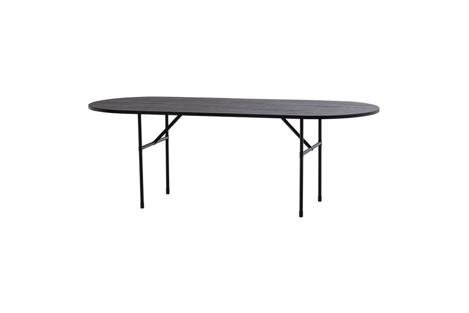 Eettafel ovaal 220x90cm Eiken zwart Arthur Woood