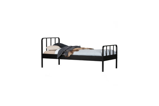 Einzelbett 90x200 cm Metall Schwarz MEES