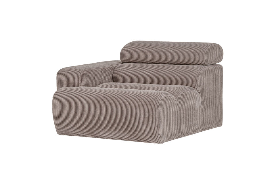 Élément 1 place bras gauche tissu côtelé sable NOVI Woood