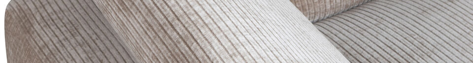 Mise en avant matière Élément chaise longue gauche tissu côtelé sable foncé Mojo