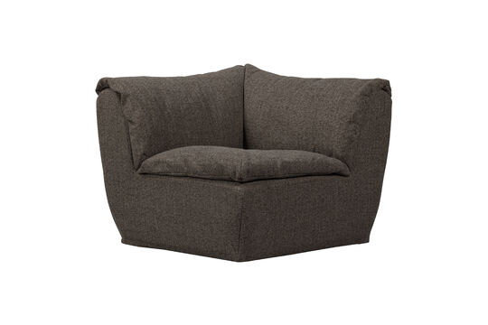 Élément d'angle de canapé 96x96 cm tissu chiné gris chaud BAGGY