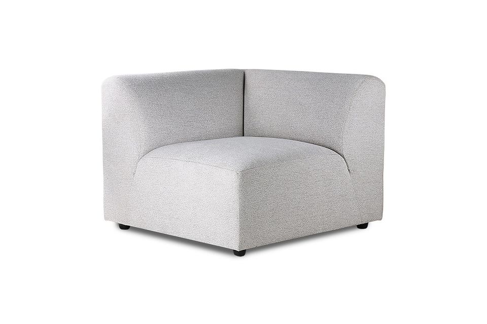 Le revêtement gris clair de l\'assise et des deux dossiers est 100 % en polyester