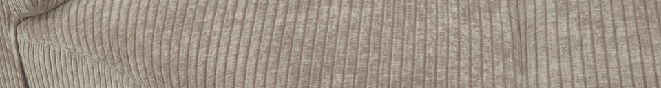 Mise en avant matière Élément d'angle rond tissu côtelé sable foncé Mojo