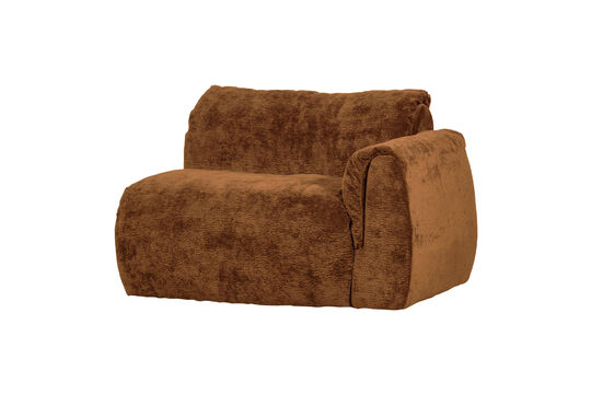 Élément de canapé 1 place accoudoir droit chenille 3D marron moyen BAGGY