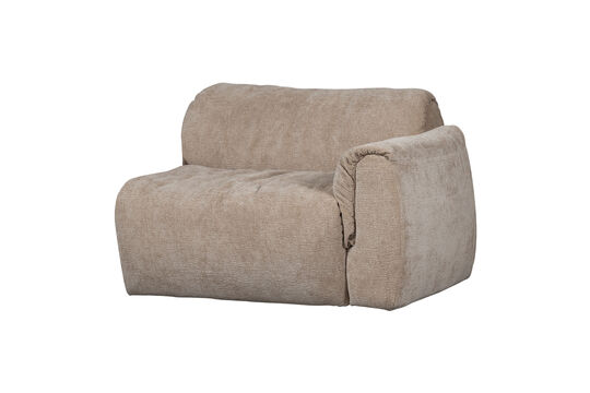 Élément de canapé 1 place accoudoir droit chenille 3D sable Baggy Détouré