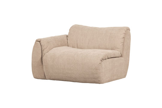Élément de canapé 1 place accoudoir gauche chenille tissée sable Baggy