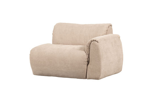 Élément de canapé 1 place avec accoudoir droit chenille tissée sable BAGGY