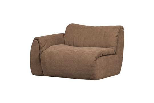 Élément de canapé 1 place bras gauche chenille brun BAGGY Détouré