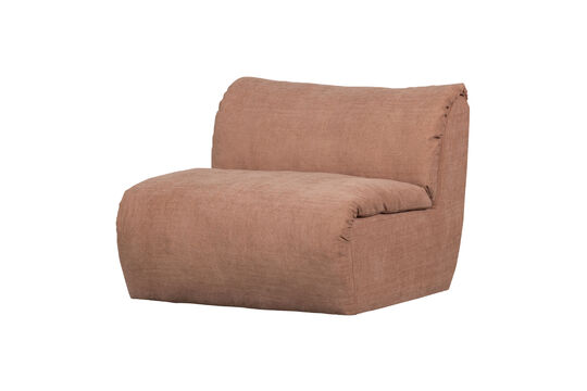 Élément de canapé 1 place chenille tissée vieux rose Baggy Détouré