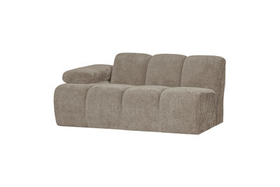 Élément de canapé 1,5 place accoudoir gauche tissu côtelé sable foncé MOJO