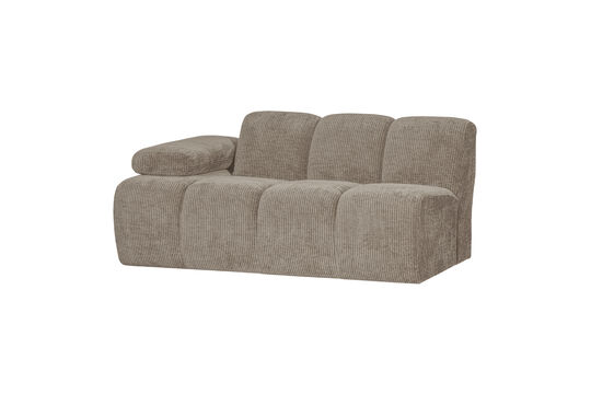 Élément de canapé 1,5 place accoudoir gauche tissu côtelé sable foncé MOJO