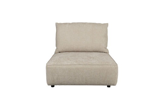 Élément de canapé 1,5 place en tissu beige Hunter Détouré