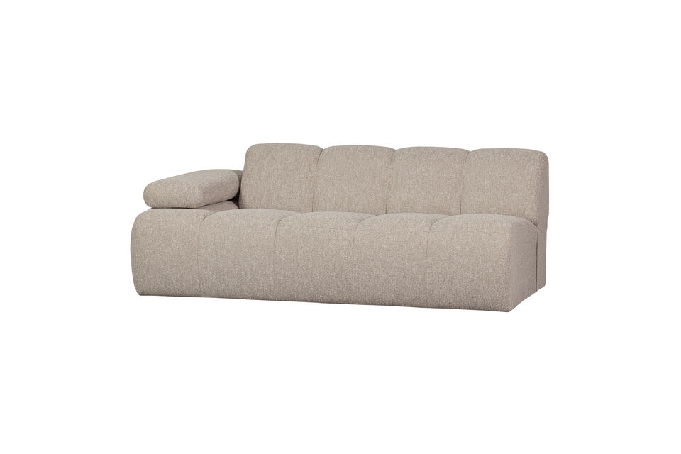 Élément de canapé 2 places accoudoir gauche bouclé beige chiné Mojo Woood