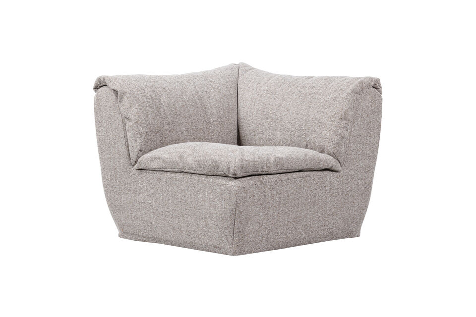Élément de coin canapé 96x96 cm tissu chiné naturel Baggy Woood