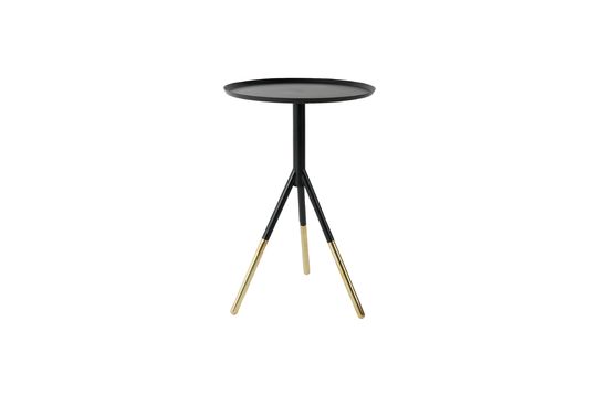 Elia black side table with brass finish