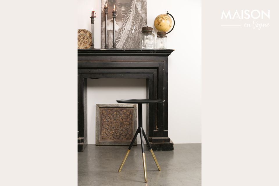 Elia Tavolino nero e finitura in ottone DutchBone