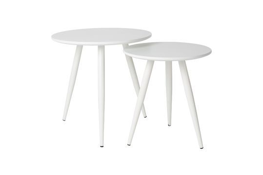 Ensemble De 2 tables d'appoint Daven blanches