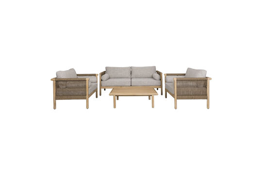 Ensemble de jardin 4 places en bois d'acacia beige Oasis Détouré
