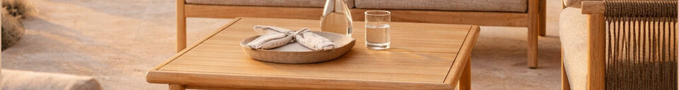 Mise en avant matière Ensemble de jardin 4 places en bois d'acacia beige Oasis